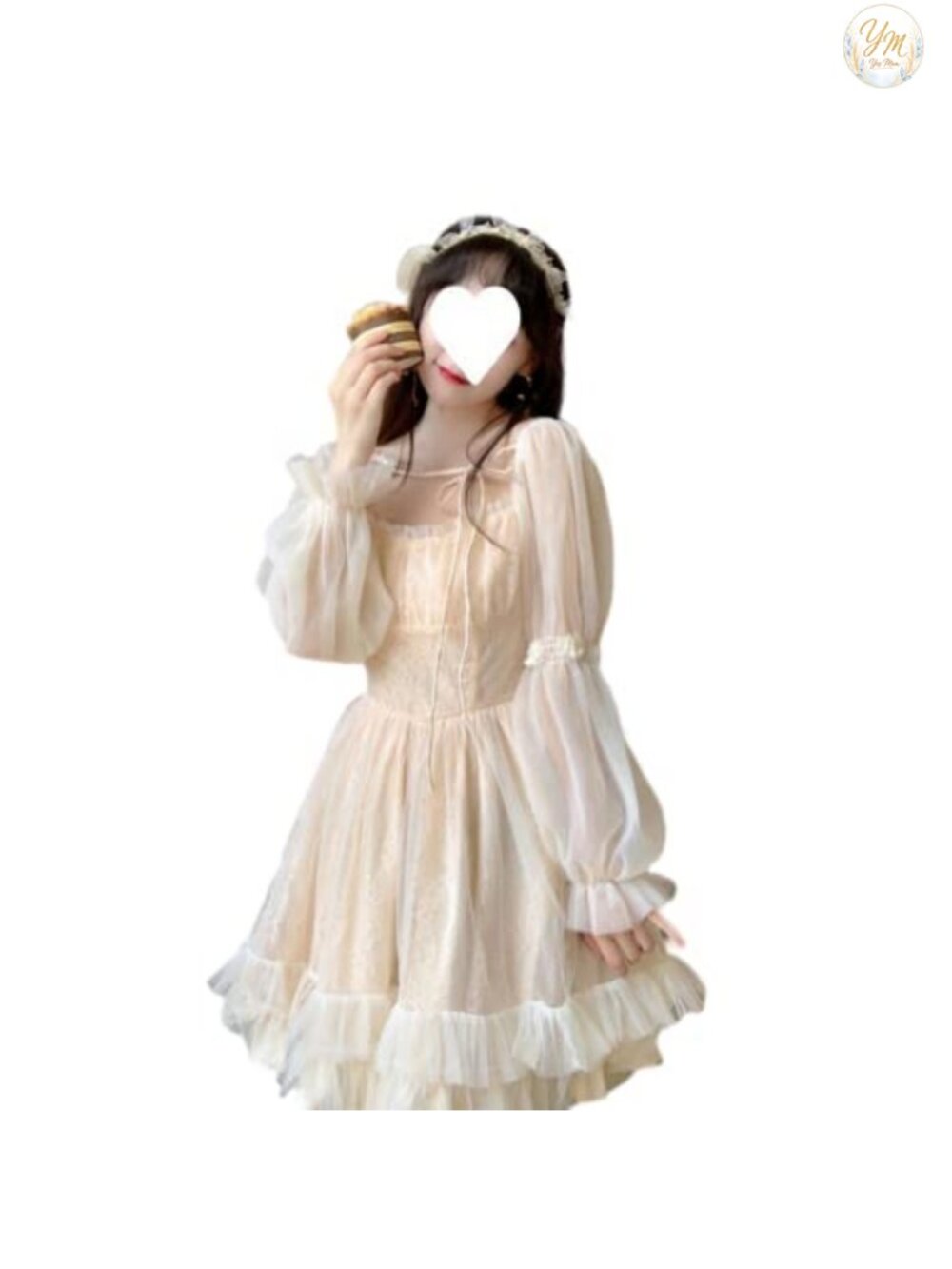 Elegant French Lace Vintage Dresses for Women Cottagecore Midi Party